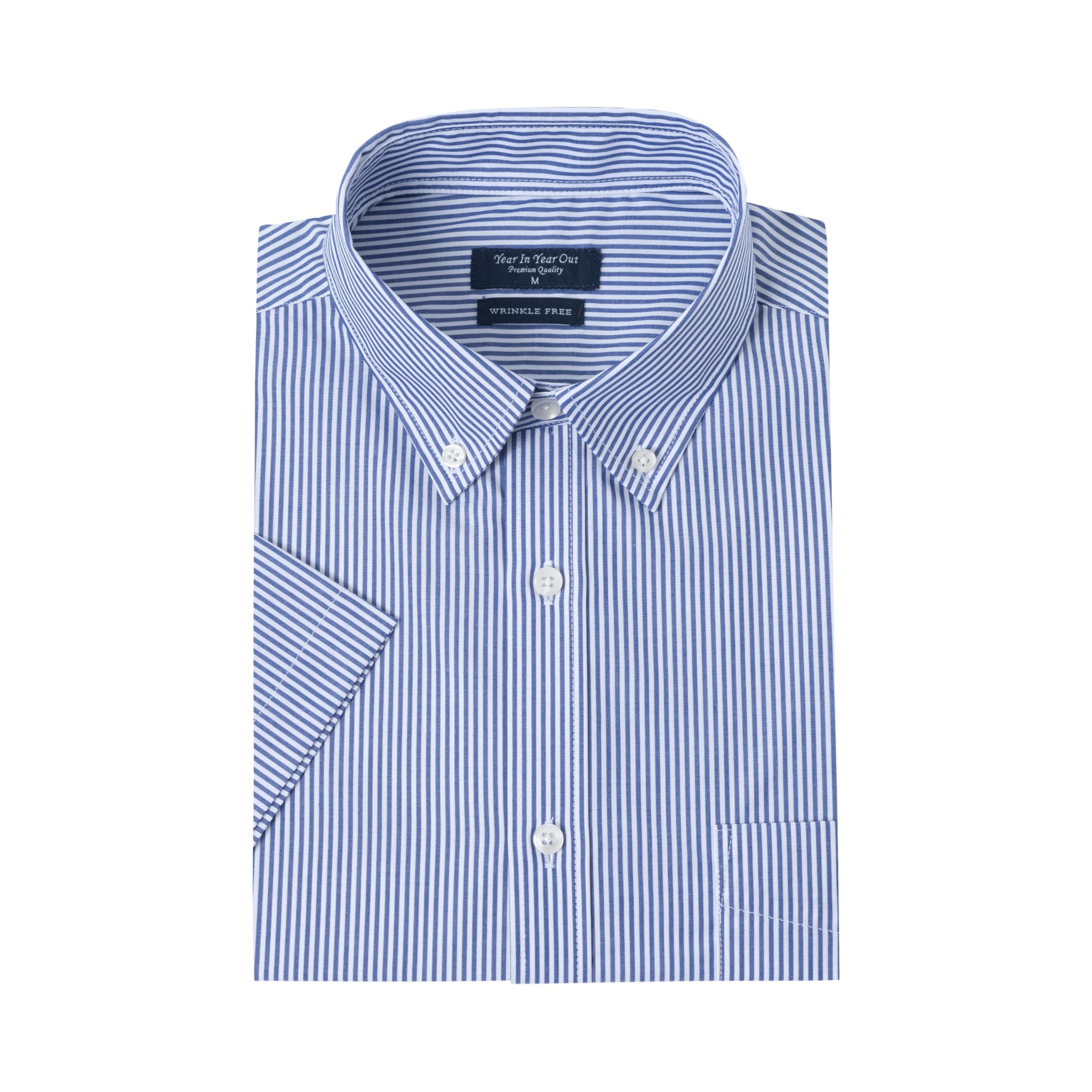 Year In Year Out Wrinkle Free Dress Shirts for Men Regular Fit Short Sleeve Button Down Shirts Business Casual Shirts(YY168M)